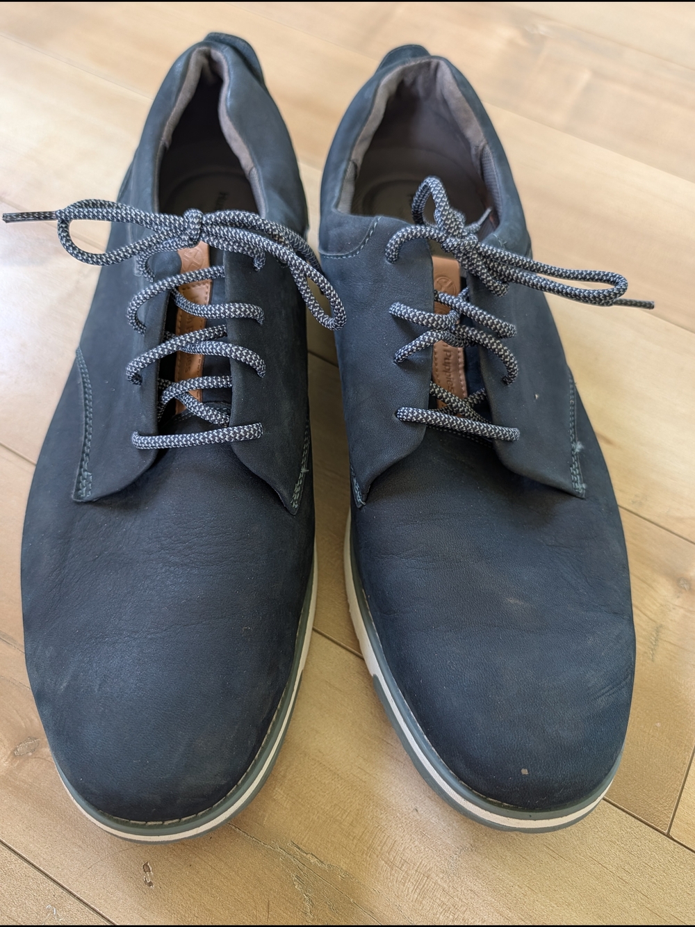 Hush Puppies Men's Navy Nubuck Comfort Shoes US 14 Wide Casual Lace Up
